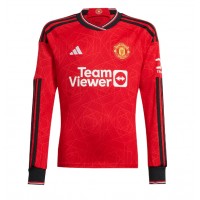 Camiseta Manchester United Donny van de Beek #34 Primera Equipación 2023-24 manga larga